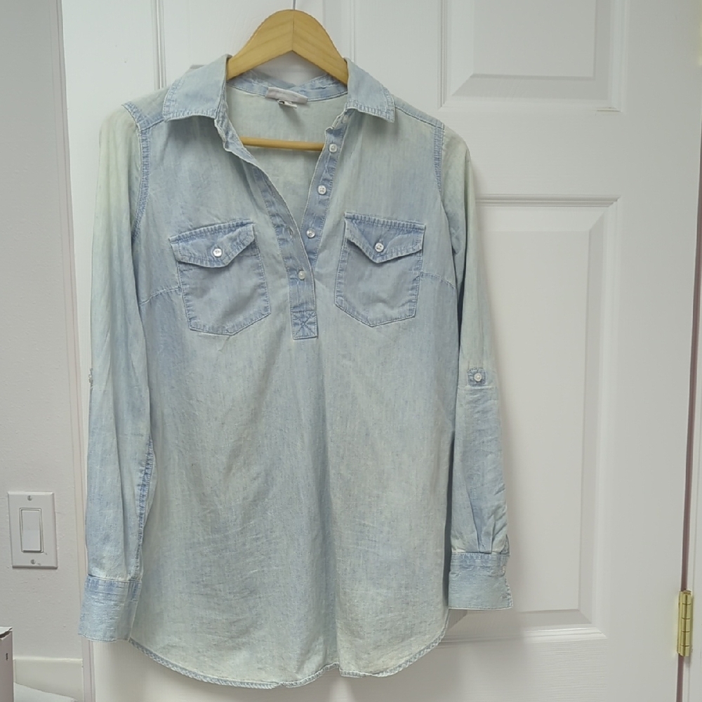 Maternity Light Blue Denim Shirt